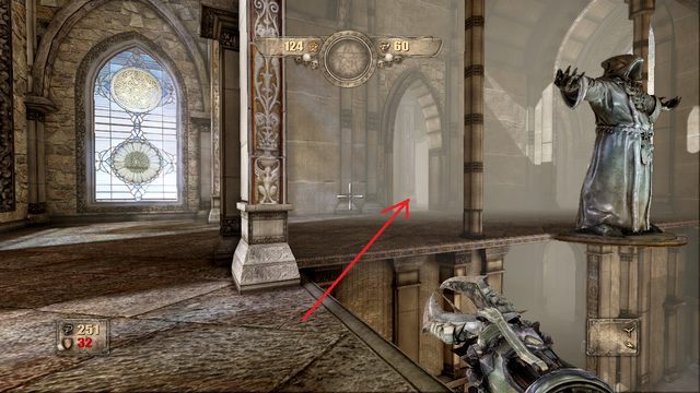 Na prawo od witraża otworzy się przejście, gdy zabijesz wszystkich przeciwników. - Rozdział 1 | Opis przejścia Painkiller Hell and Damnation - Painkiller Hell & Damnation - poradnik do gry