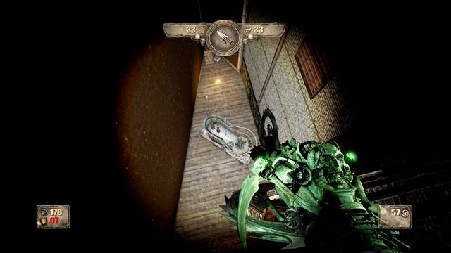 Zeskocz na metalowy pojazd, a zaliczysz odnalezienie sekretnego obszaru. - Rozdział 2 | Opis przejścia Painkiller Hell and Damnation - Painkiller Hell & Damnation - poradnik do gry