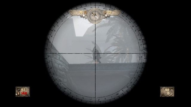 Posiada lunetę z dużym przybliżeniem, dzięki czemu idealnie nadaje się do ściągania odległych celów. - Rozdział 3 | Opis przejścia Painkiller Hell and Damnation - Painkiller Hell & Damnation - poradnik do gry