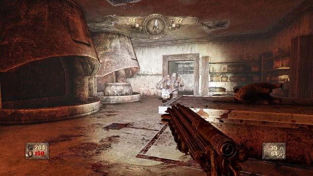 Gruby miniboss jest do usunięcia także w kuchni, ale trzeba by zużyć na niego niemal całą posiadaną amunicję. - Rozdział 3 | Opis przejścia Painkiller Hell and Damnation - Painkiller Hell & Damnation - poradnik do gry