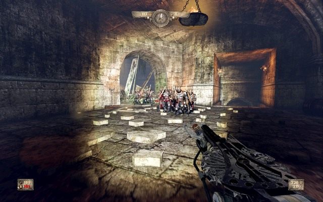 W kolejnym korytarzu dostrzeżesz dużą bramę, a przed nią zielono-czerwoną duszę - Rozdział 4 | Opis przejścia Painkiller Hell and Damnation - Painkiller Hell & Damnation - poradnik do gry