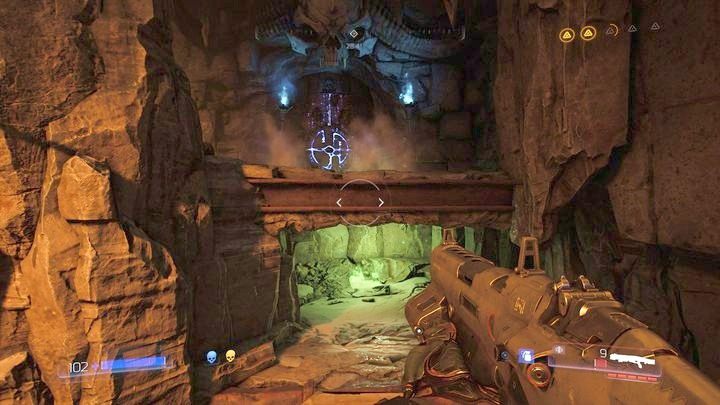 Po zaliczeniu runy, otwórz niebieskie wrota znajdujące się niedaleko głazu z łańcuchami - Sanktuarium Kadingir | Opis przejścia | Doom - Doom - poradnik do gry