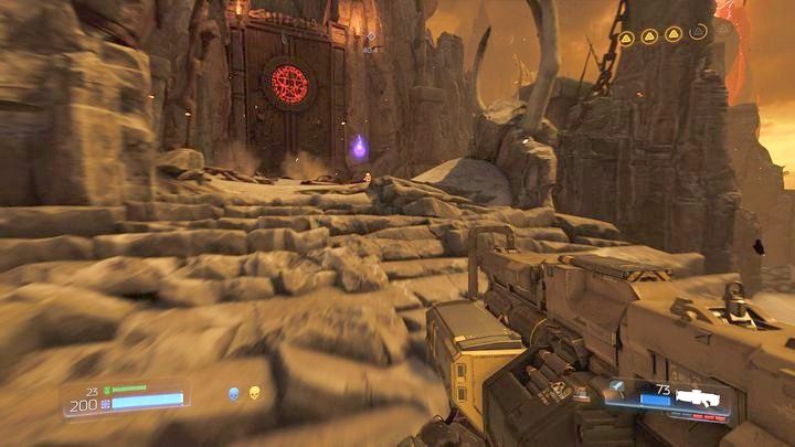Gdy dojdziesz do jaskini, pojawi się hologram - Sanktuarium Kadingir | Opis przejścia | Doom - Doom - poradnik do gry