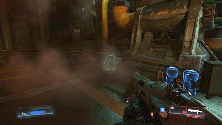 Podnieś go, a następnie pociągnij za dźwignię ukrytą za beczkami kawałek z lewej - Obiekt Argentu | Opis przejścia | Doom - Doom - poradnik do gry