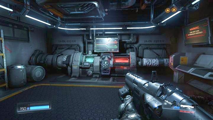 Będąc na szczycie udaj się na początku w lewo, żeby zniszczyć kolejny filtr w pomieszczeniu za drzwiami - Obiekt Argentu | Opis przejścia | Doom - Doom - poradnik do gry