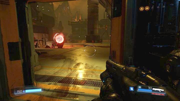 Możesz teraz wrócić do zniszczonego przed chwilą filtra i skręcić tym razem w prawo - Obiekt Argentu | Opis przejścia | Doom - Doom - poradnik do gry