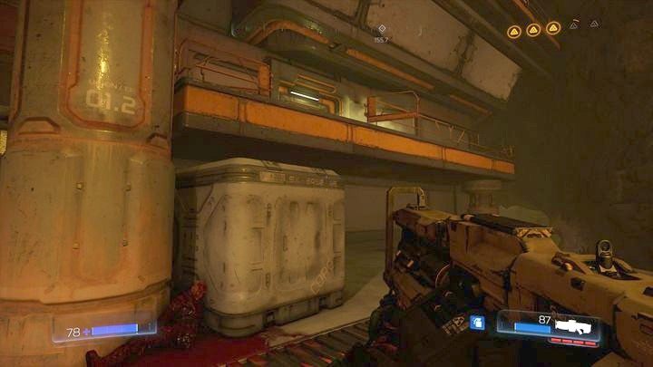 Gdy walka dobiegnie końca, wskocz na chodnik znajdujący się na prawo od wejścia - Obiekt Argentu | Opis przejścia | Doom - Doom - poradnik do gry