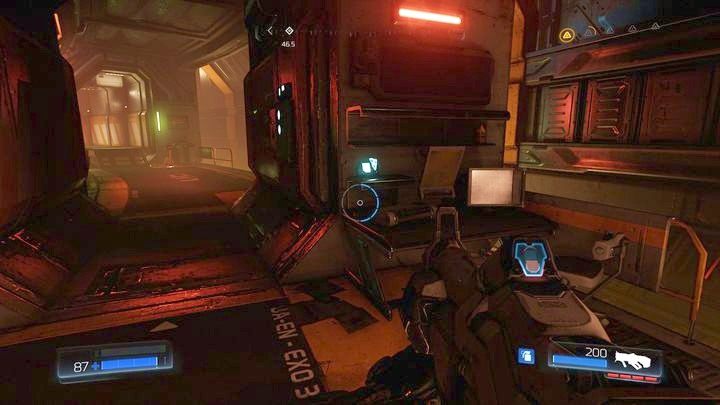 Po jego przeszukaniu idź prosto, aż do miejsca z kolejnym Dziennikiem zapytań - Wieża Energii Argentu | Opis przejścia | Doom - Doom - poradnik do gry