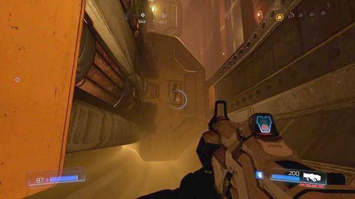 Na początku obróć się w prawo, zeskocz na dół, a następnie udaj się w lewo - Wieża Energii Argentu | Opis przejścia | Doom - Doom - poradnik do gry