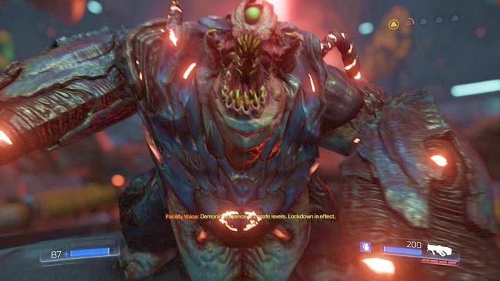 Za nimi czeka cie starcie z dużą grupą demonów, wśród których będzie kilku Antropokub - Wieża Energii Argentu | Opis przejścia | Doom - Doom - poradnik do gry