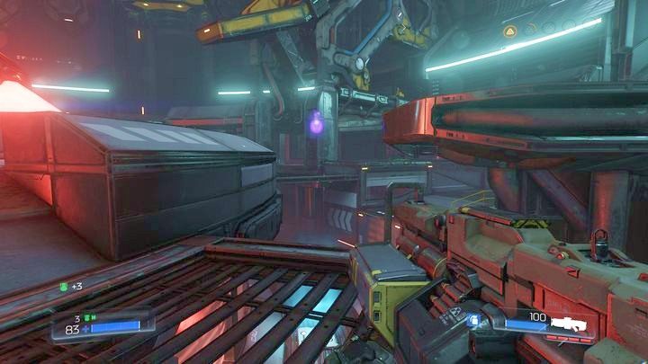 Gdy zabijesz pierwszego dużego stwora, jak najszybciej pobiegnij w prawo - Wieża Energii Argentu | Opis przejścia | Doom - Doom - poradnik do gry