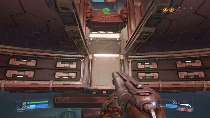 Po zebraniu przedmioty zeskocz poziom wyżej i wróć znowu na górę - Wieża Energii Argentu | Opis przejścia | Doom - Doom - poradnik do gry