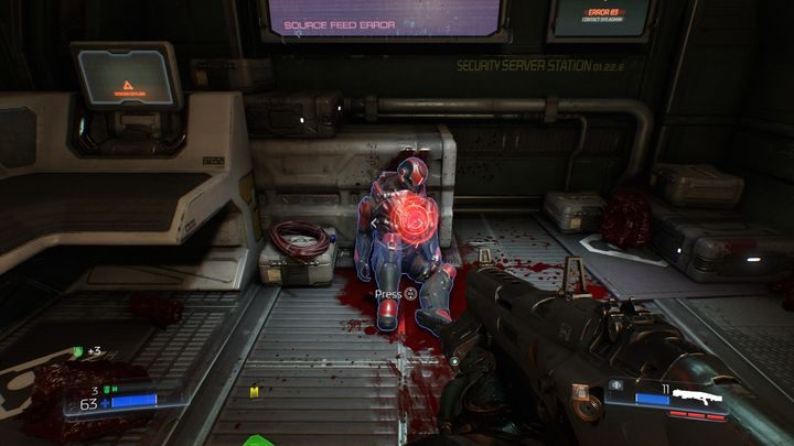 Trzeciego strażnika znajdziesz w ostatnim korytarzu prowadzącym do terminalu VEGA - Dział Zasobów | Sekrety | Doom - Doom - poradnik do gry