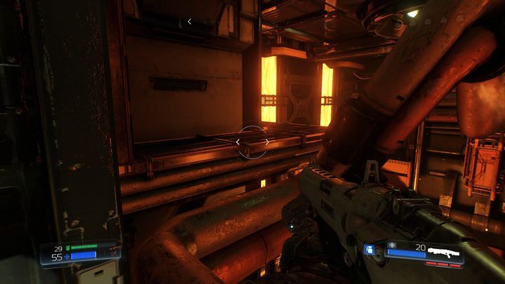 Po zdobyciu ręki wymaganej do użycia jednego z terminali, odwróć się w stronę wyrwy w chodniku, a następnie spójrz w lewo - Odlewnia | Sekrety | Doom - Doom - poradnik do gry