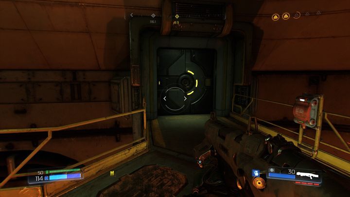 Trzeci dziennik znajduje się w pomieszczeniu za drzwiami wymagającymi żółtego klucza - Odlewnia | Sekrety | Doom - Doom - poradnik do gry