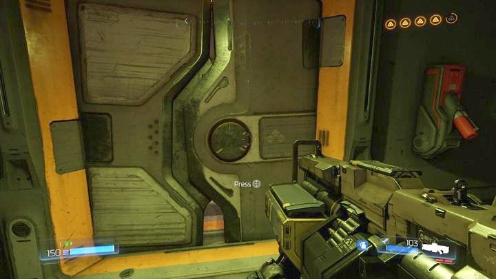 Po zdobyciu trzeciego dziennika wyjdź do dużego pomieszczeni, gdzie znajdowało się Gniazdo Juchy i skręć w lewo - Obiekt Argentu | Sekrety | Doom - Doom - poradnik do gry