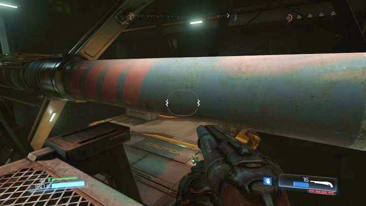 Gdy do niej doskoczysz, obok zobaczysz długą rurę - Wieża Energii Argentu | Sekrety | Doom - Doom - poradnik do gry