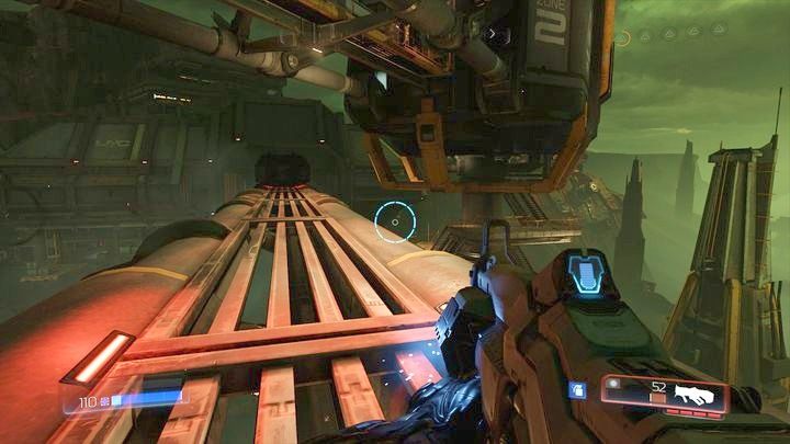 Gdy wejdziesz na samym szczyt ścieżki, na której ostrzeliwały cię Diabliki, zamiast iść dalej w lewo skręć w prawo - Wieża Energii Argentu | Sekrety | Doom - Doom - poradnik do gry