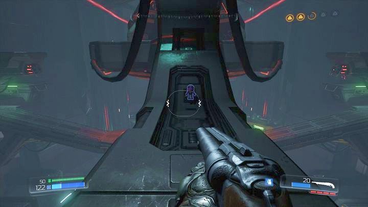 Pod jednym z dwóch kolejnych chodników ukryto drugą figurkę (Pan Fiolet) - Wieża Energii Argentu | Sekrety | Doom - Doom - poradnik do gry