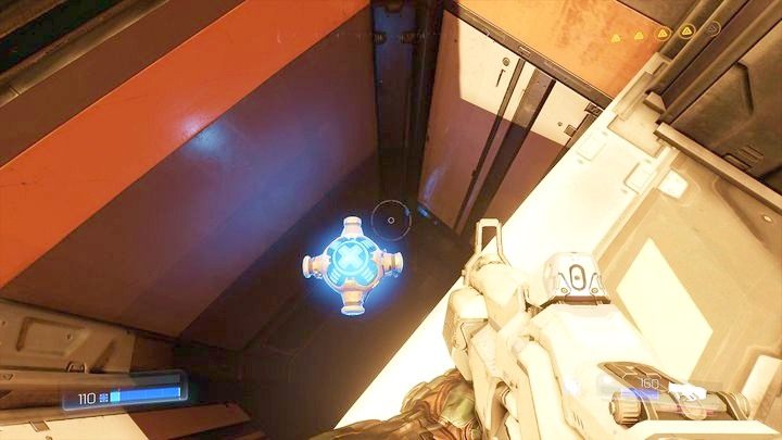 Po zaliczeniu drugiego Wyzwania Runy wróć do otwory którym wyszedłeś z tunelu i wskocz poziom wyżej - Wieża Energii Argentu | Sekrety | Doom - Doom - poradnik do gry