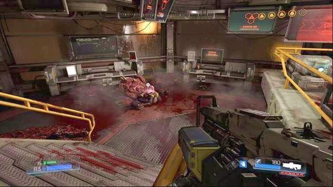 Za wspomnianymi wcześniej drzwiami znajdziesz poszukiwany żółty klucz, który otworzy pobliskie drzwi - Obiekt Argentu (zniszczony) | Opis przejścia | Doom - Doom - poradnik do gry