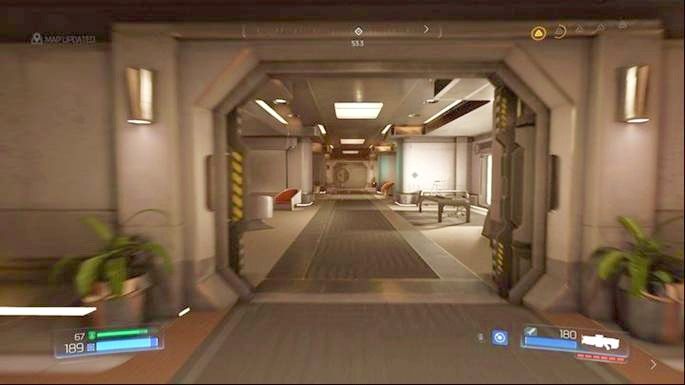 Po wysłuchaniu tego co mężczyzna ma do powiedzenia, zbierz leżące dookoła przedmioty, a następnie udaj się do winy na końcu korytarza - Kompleks Badań | Opis przejścia | Doom - Doom - poradnik do gry