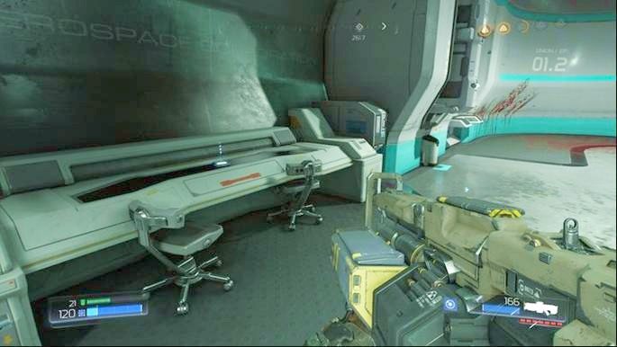 W pomieszczeniu za drzwiami czeka cię walka z grupką demonów - Kompleks Badań | Opis przejścia | Doom - Doom - poradnik do gry