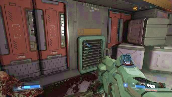 Skacząc cały czas w dół dojdziesz do pomieszczenia z Automapą - Laboratoria Lazarus | Opis przejścia | Doom - Doom - poradnik do gry