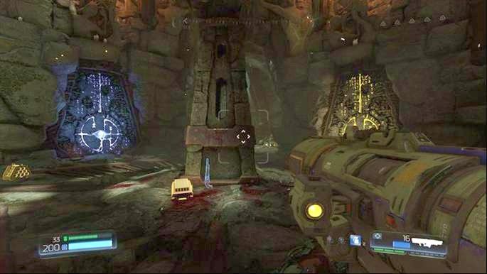 Etap rozpoczniesz niedaleko pomieszczenia żółtymi oraz niebieskimi drzwiami - Nekropolia | Opis przejścia | Doom - Doom - poradnik do gry