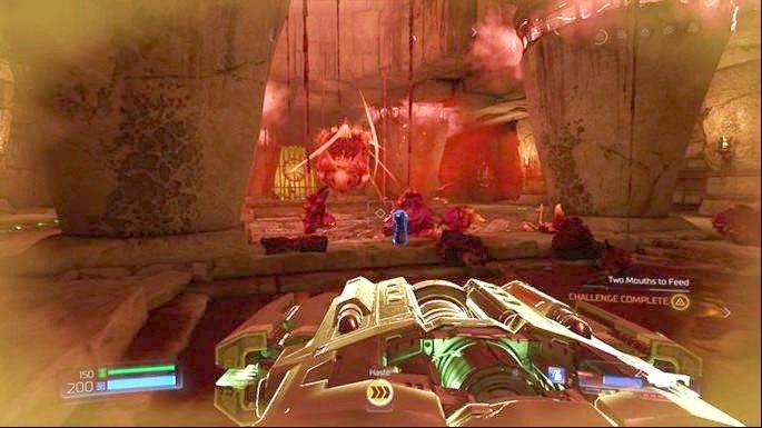 Jak tylko pojawią się dwa Cacodemony, spraw żeby były obok siebie, a następnie wystrzel z BFG - Nekropolia | Opis przejścia | Doom - Doom - poradnik do gry