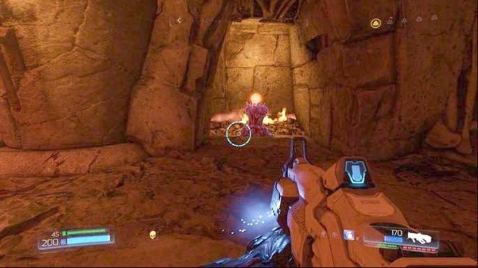 Po śmierci demonów podnieść czaszkę, a następnie skorzystaj z Automapy, która znajduje się w niszy z prawej - Nekropolia | Opis przejścia | Doom - Doom - poradnik do gry