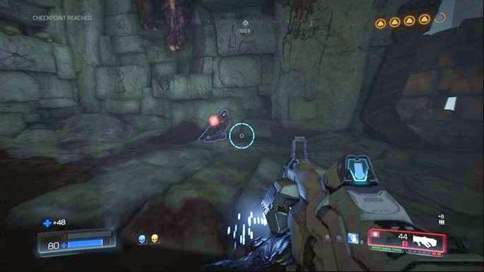 Po śmierci ostatniego demona udaj się do korytarza na górze i pokonaj kolejne bestie - Nekropolia | Opis przejścia | Doom - Doom - poradnik do gry