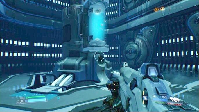 Teraz twoim zadaniem jest zniszczenie czterech niebieskich spirali - Centrum przetwarzania VEGI | Opis przejścia | Doom - Doom - poradnik do gry