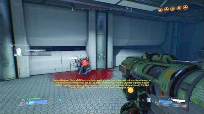Po walce udaj się do platformy na drugim końcu pomieszczenia - Centrum przetwarzania VEGI | Opis przejścia | Doom - Doom - poradnik do gry