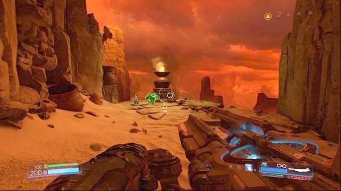 Przeskakują między kolejny skałami dojdziesz do miejsca, gdzie będą trzy ścieżki - Argent DNur | Opis przejścia | Doom - Doom - poradnik do gry