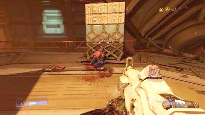 Chwilę po tym jak otrzymasz zadanie odzyskania żółtego klucz pojawi się spora grupa demonów - Obiekt Argentu (zniszczony) | Sekrety | Doom - Doom - poradnik do gry