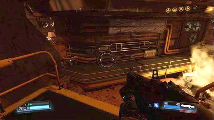 Dalsza droga od Drona Polowego prowadzi przez drzwi na dole - Obiekt Argentu (zniszczony) | Sekrety | Doom - Doom - poradnik do gry