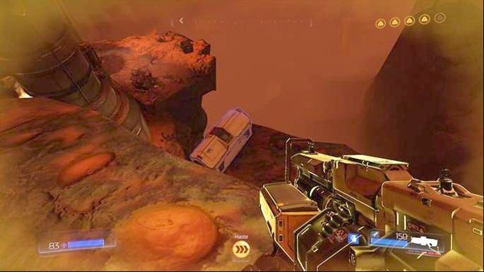 Pod nią jest półka, na której ukryto Baterię Argentu - Obiekt Argentu (zniszczony) | Sekrety | Doom - Doom - poradnik do gry