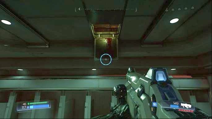 Jak wyjdziesz z pokoju gdzie była Bateria Argentu, będziesz mijał święcące na czerwono drzwi, za którymi znajduje się Automapa oraz Elitarny Strażnik - Kompleks Badań | Sekrety | Doom - Doom - poradnik do gry