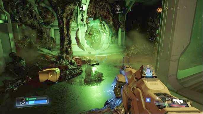 Po drugiej stronie idź cały czas prosto, a następnie wdrap się poziom wyżej przez dziurę ma końcu tunelu - Laboratoria Lazarus | Sekrety | Doom - Doom - poradnik do gry