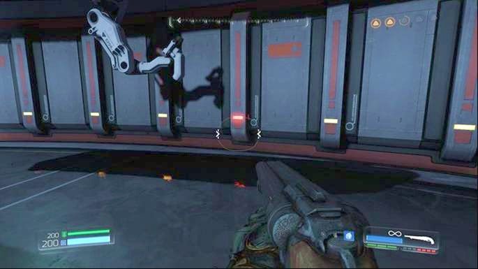 Gdy wjedziesz windą do Archiwum Lazarusa wdrap się z prawej strony piętro wyżej - Laboratoria Lazarus | Sekrety | Doom - Doom - poradnik do gry