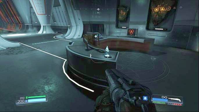 Po wjechaniu windą do Archiwum Lazarusa idź cały czas prosto - Laboratoria Lazarus | Sekrety | Doom - Doom - poradnik do gry