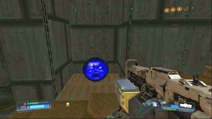 Tuż przed końcem korytarza dobrze obszukaj ścianę z lewej - Kraina Tytanów | Sekrety | Doom - Doom - poradnik do gry