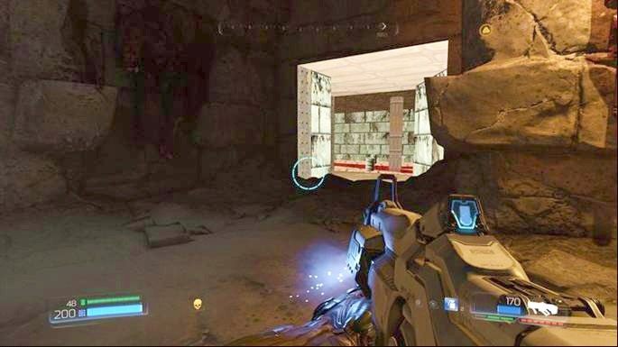 Odblokujesz w ten sposób Klasyczną Mapę, do której wejście znajduje się niedaleko pomieszczenia z Baterią Argentu - Nekropolia | Sekrety | Doom - Doom - poradnik do gry