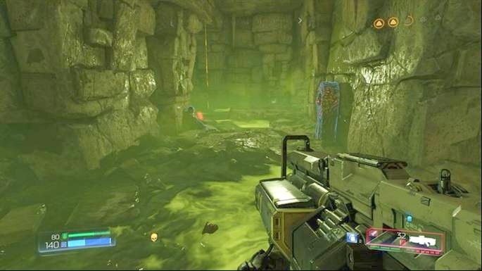 Zamiast tego rusz w lewo do komnaty z zieloną substancją - Kraina Tytanów | Opis przejścia | Doom - Doom - poradnik do gry