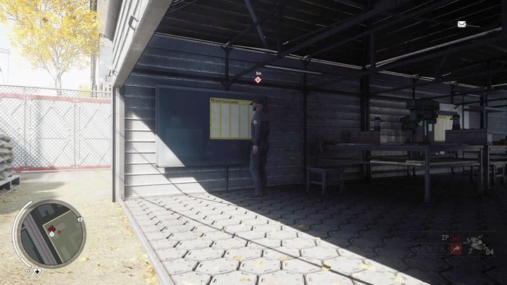 Po poprawnej identyfikacji twojego celu poczekaj aż Sunderland podejdzie do widocznego na obrazku miejsca, zajdź za jego plecy i wykonaj cichą egzekucję - Demaskator | Opis przejścia - Homefront: The Revolution - poradnik do gry