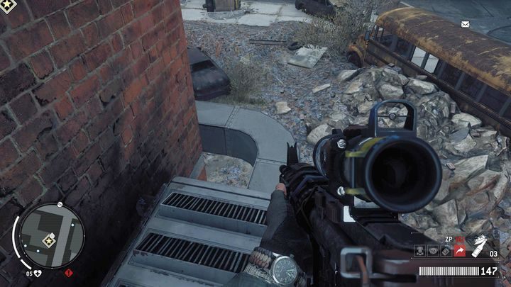 Z rusztowania wskocz na maszynę systemu chłodniczego i przemieszczaj się po rurach do końca budynku - Taka sobie ucieczka | Opis przejścia - Homefront: The Revolution - poradnik do gry