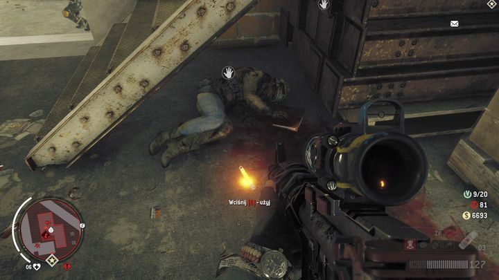 Trzeci znajdziesz pod schodami, obok zwłok żołnierza - Czerwona strefa Lombard | Punkty kluczowe - Homefront: The Revolution - poradnik do gry