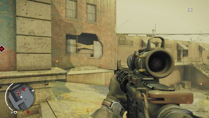 Do środka dostaniesz się widocznym na obrazku wejściem - Czerwona strefa Lombard | Punkty kluczowe - Homefront: The Revolution - poradnik do gry