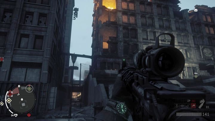 Po dotarciu na miejsce będziesz musiał zlikwidować wszystkich wrogów, którzy stacjonują w mieszkaniu na zachodzie - Czerwona strefa Stare Miasto | Punkty kluczowe - Homefront: The Revolution - poradnik do gry